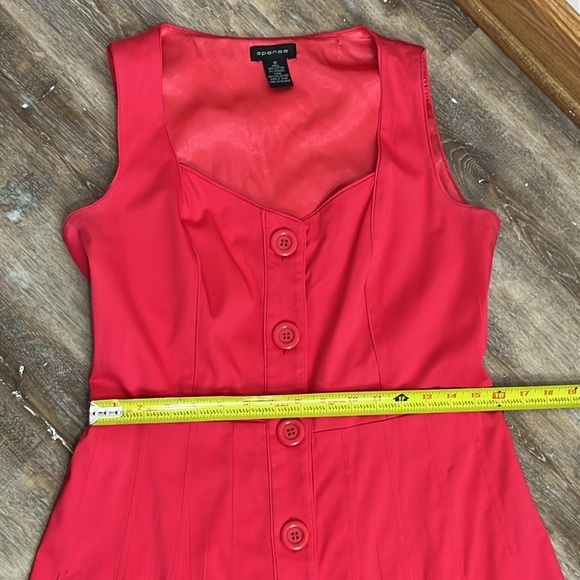 Spense Womens Rockabilly Dress Size 10 Bright Pink Square Sweetheart Neck - Flaw - Picture 12 of 16